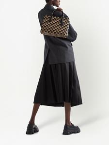 Prada Galleria shopper met jacquard - Zwart