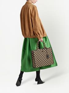 Prada Shopper met jacquard - Zwart