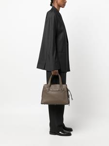 Orciani logo-lettering leather tote bag - Bruin