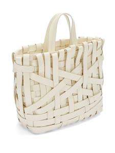 Jil Sander woven basket tote bag - Wit