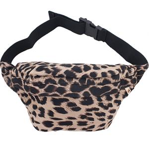 Heuptasje/buideltasje/fanny pack beige luipaardprint 26 x 16 cm -