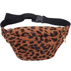 Heuptasje/buideltasje/fanny pack bruine luipaardprint 26 x 16 cm -