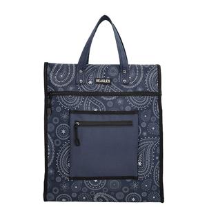 Beagles Stevige Boodschappentas Basic Hoog Blauw/Wit Paisley