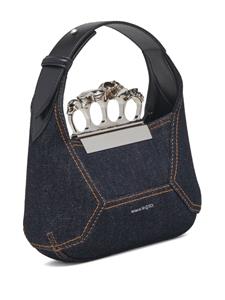 Alexander McQueen mini The Jewelled Hobo denim tote bag - Blauw