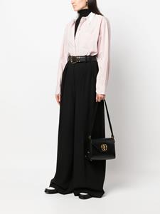 Bally logo-plaque leather shoulder bag - Zwart