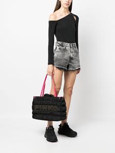 PINKO logo-embellished quilted tote bag - Zwart