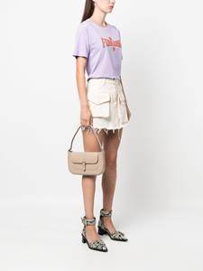 BY FAR Miranda crocodile-embossed leather shoulder bag - Beige