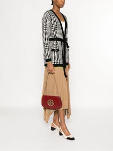 Tory Burch Double T-plaque leren schoudertas - Rood