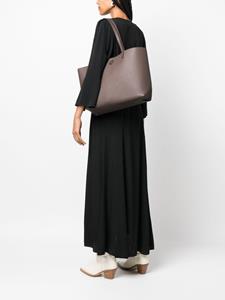 Tory Burch McGraw logo-plaque leather tote bag - Grijs