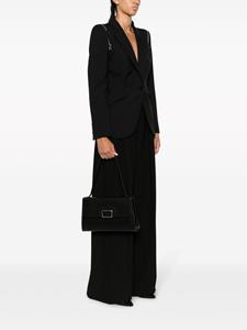 Alberta Ferretti logo-plaque patent shoulder bag - Zwart