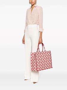 Elisabetta Franchi large monogram-jacquard tote bag - Roze