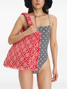 Tory Burch Terry shopper met monogram - Rood