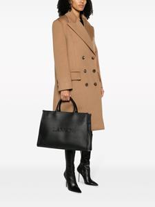 Lanvin logo-embossed leather tote bag - Zwart