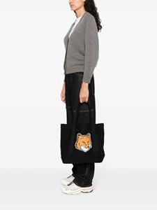 Maison Kitsuné Shopper met vosprint - Zwart