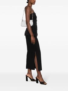 Michael Kors crystal-embellished leather shoulder bag - Zilver