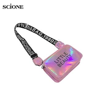 SCIONE 2019 Women Individuality Bag Holographic Handbag Colorful Laser Jelly Shoulder Bag for Girl