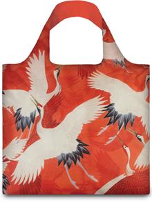 LOQI Woman´s Haori With White and Red Cranes Shopper