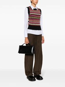 Marni Prisma logo-stamp leather tote bag - Zwart
