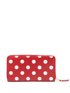 Comme Des Garçons Wallet Portemonnee met stippen - Rood