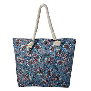 Juleeze Strandtas Bloemen blauw