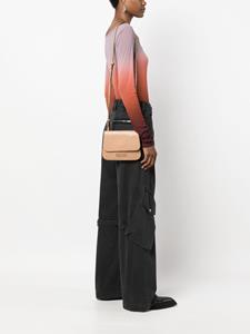 Acne Studios Platt cracked-effect leather crossbody bag - Beige