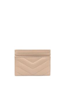 Saint Laurent Pasjeshouder met monogram - Beige