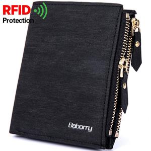 Baborry Portemonnee RFID diefstal protect coin bag rits portemonnee portemonnees voor mannen met ritsen