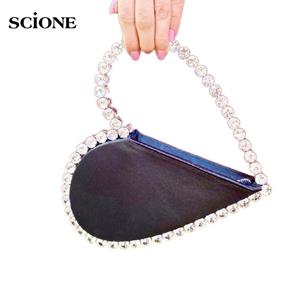 SCIONE Net Celebrity with Diamond Heart-shaped Clutch Bag Diamond Dinner Bag Clutch Small 2020 New Female