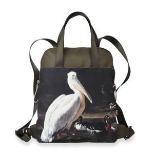 Bien Moves rugtas, groovy green collection - pelican & birds melchior d'hondecoeter