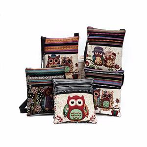 Joysweet 1PC Embroidered Owl Tote Bags Women Shoulder Handbags Postman Package