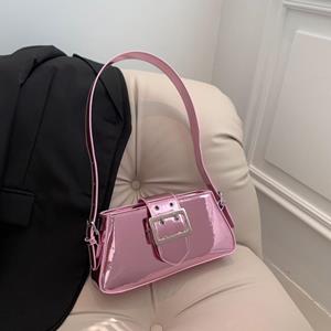 Yogodlns Fashion Women Handbag PU Leather Shoulder Bags Female Casual Solid Color Messenger Bag for Women Luxury Silver Underarm Bag