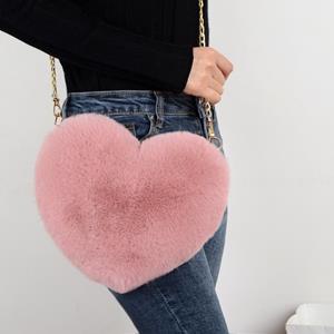 YuTao bag 015 Winter namaakbont hart tas voor dames handtas schoudertas Messenger Crossbody tas