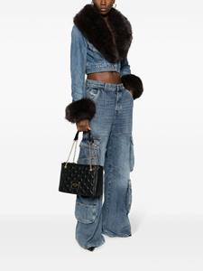 Love Moschino Schoudertas met logoplakkaat - Zwart