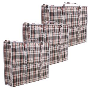 DID 3x stuks wastas/boodschappentas/opbergtas zwart print 100 x 70 x 30 cm -