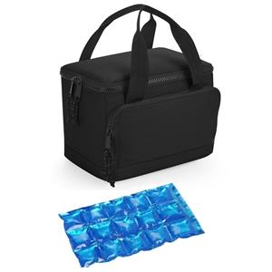 Bagbase Kleine koeltas/lunch tas - incl. koelelement - 24 x 17 x 17 cm - 2 vakken - zwart -