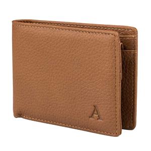 Simple Elk Leather Wallet with Coin Pocket (Cognac)