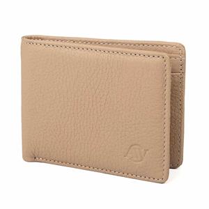 Simple Elk Leather Wallet with Coin Pocket (Sand)