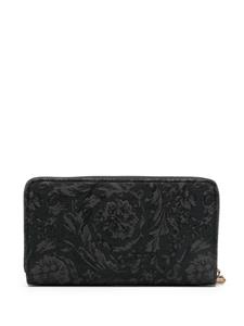 Versace embroidered-logo jacquard wallet - Zwart