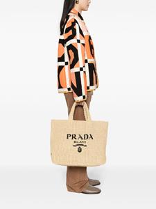 Prada Gehaakte shopper met geborduurd logo - Bruin