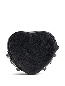 Balenciaga Le Cagole Heart leather clutch bag - Zwart