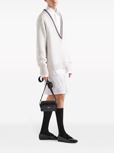 Prada Bandolera triangle-logo messenger bag - Zwart