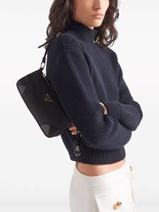 Prada Re-Edition 2005 enamel logo triangle shoulder bag - Zwart