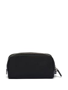 Prada logo-plaque zipped wash bag - Zwart