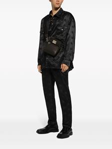 Dolce & Gabbana logo-plaque zip-fastening messenger bag - Zwart