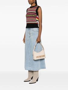 Love Moschino logo-lettering shoulder bag - Beige