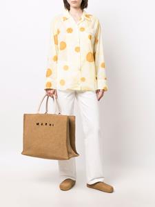 Marni Shopper met geborduurd logo - Bruin