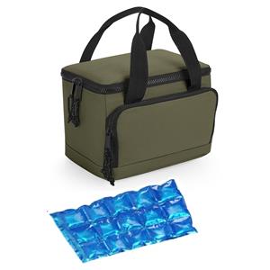 Bagbase Kleine koeltas/lunch tas - incl. koelelement - 24 x 17 x 17 cm - 2 vakken - military groen -