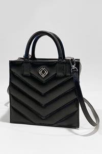 Trashious Damen vegan Box Bag Wein Leder Schwarz