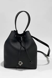 Trashious Damen vegan Beuteltasche Kaktus Schwarz Silber