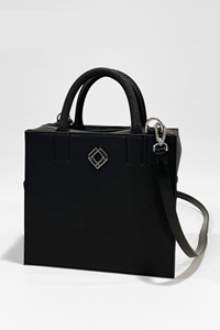 Trashious Damen vegan Box Bag Kaktus Schwarz Silber